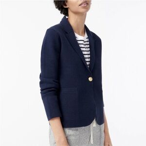 J. Crew Camille Shrunken Sweater Blazer Navy Blue